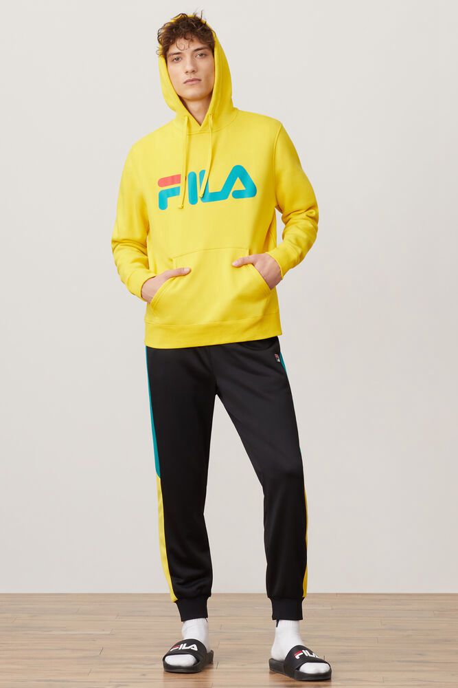 Fila Flori Hoodie Yellow - Mens - 68419AUYI